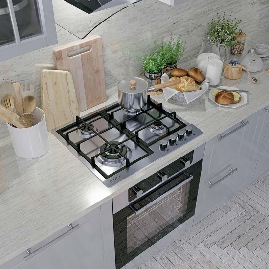 Варочная панель газовая Lex GVS 640 4 конфорки сталь