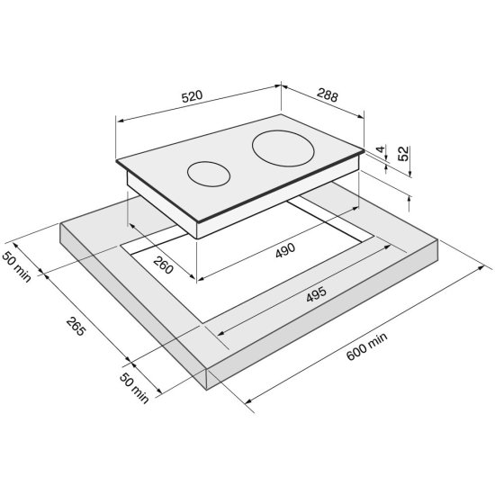 Варочная панель индукционная Krona Forte 30 2 конфорки черная