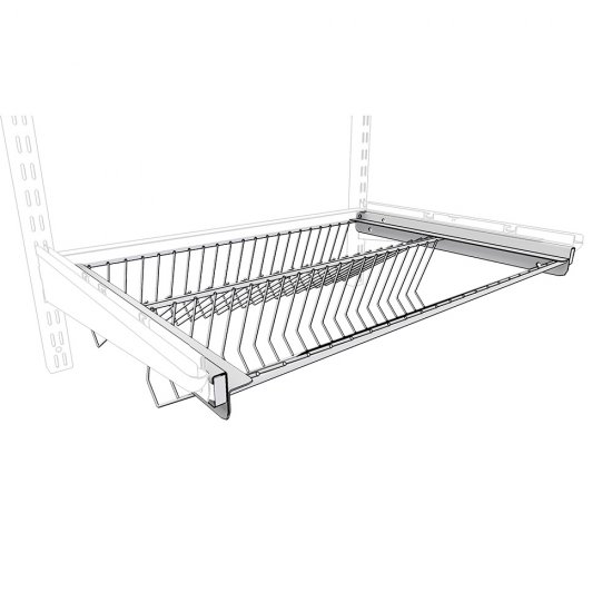 Полка выдвижная для обуви металлическая белая 600х440 мм двухъярусная Титан-GS