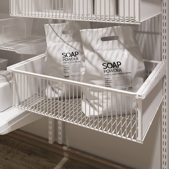 Корзина выдвижная металлическая белая 563х440х181 мм Титан-GS