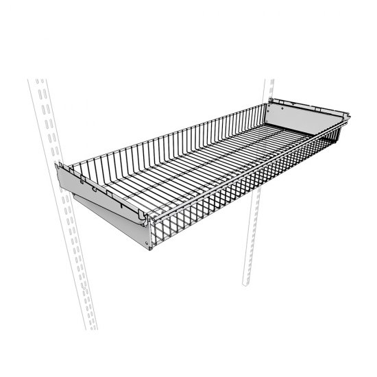Корзина выдвижная металлическая белая 863х440х85 мм Титан-GS