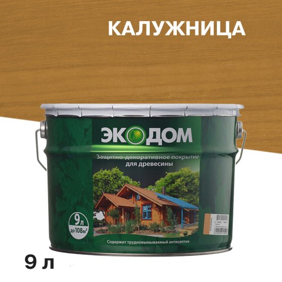 Антисептик Экодом декоративный для дерева калужница 9 л