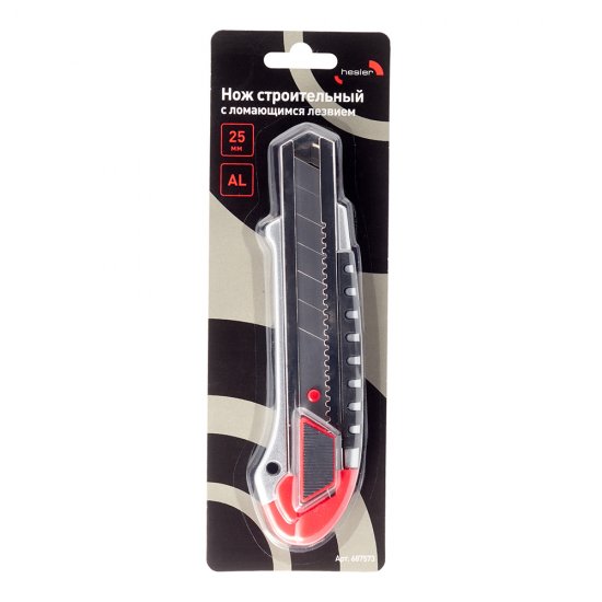 Нож строительный Hesler 25 мм с сегментированным лезвием стальной корпус