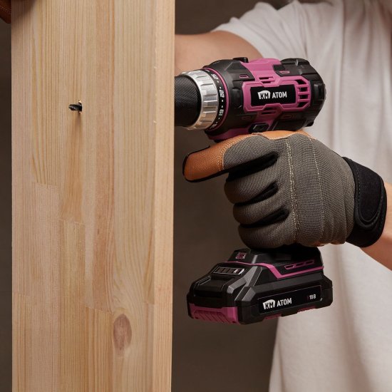 Дрель-шуруповерт аккумуляторная КМ АТОМ 18 В 2 Ач Li-Ion 2 АКБ и ЗУ (CD-181/2 KIT)