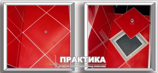 Люк ревизионный под плитку напольный Практика Барьер алюминиевый 400х400 мм скрытый