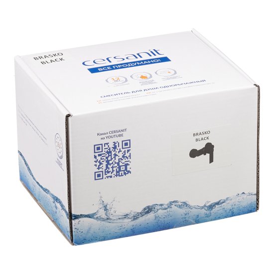 Смеситель для душа без излива Cersanit Brasko Black черный без лейки однорычажный (63109)