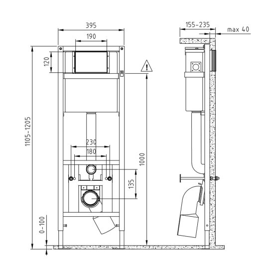 Инсталляция Cersanit Link Pro для подвесного унитаза без кнопки (S-IN-MZ-LINK_PRO)