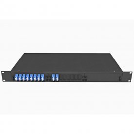 Укомплектованный стоечный оптический кросс TopLan КРС-Top-1U-20LC/U-OS2-BK