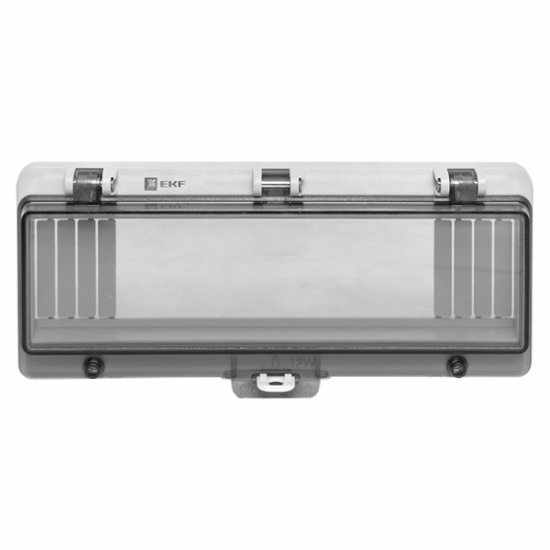 Окно герметичное EKF PROxima для электрощита 52х245х112 мм IP67 на 12 модулей пластиковое серое (ak-g-12)