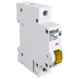 Лампа сигнальная Dekraft ЛС-101 220 В IP54 пластиковая желтая (18008DEK)
