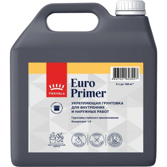 Акриловая грунтовка Tikkurila ЕВРО ПРАЙМЕР