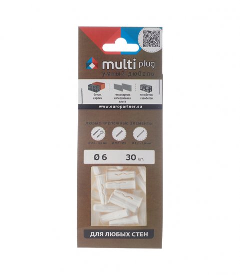 Дюбель универсальный MULTI plug 6x25 мм нейлон (30 шт.)