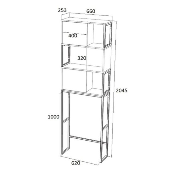 Шкаф над стиральной машиной 1Marka Grunge Loft 66 см дуб вотан (Ц0000005249)