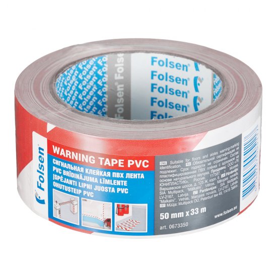 Лента сигнальная Folsen красно-белая 50 мм 33 м