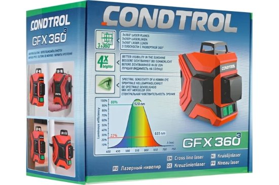 Нивелир лазерный Condtrol GFX360-3 с магнитным креплением (1-2-222)