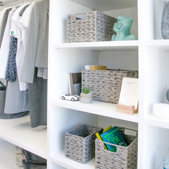 Корзина плетеная для хранения Колос 250х190х170 мм серая