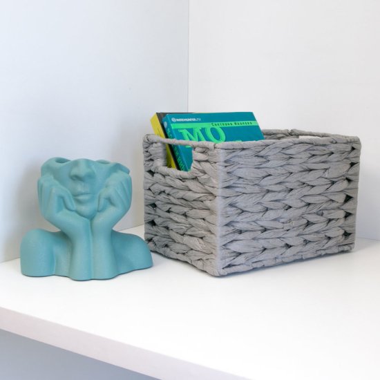 Корзина плетеная для хранения Колос 250х190х170 мм серая