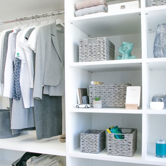 Корзина плетеная для хранения Колос 210х150х150 мм серая