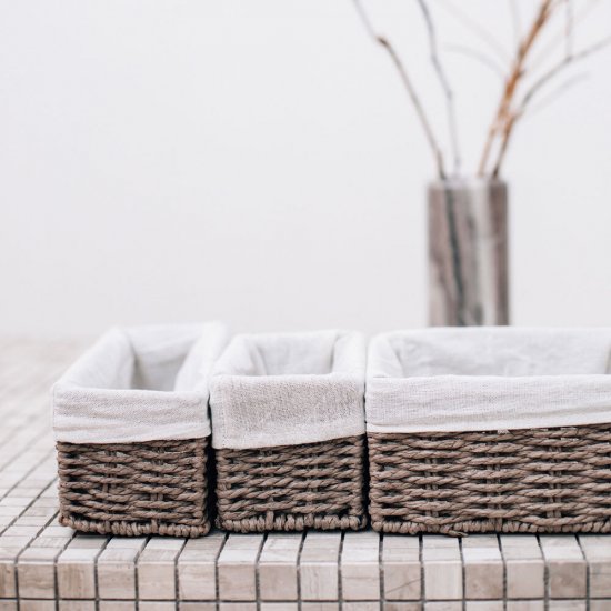 Корзина плетеная для хранения Paper 300х100х105 мм серая