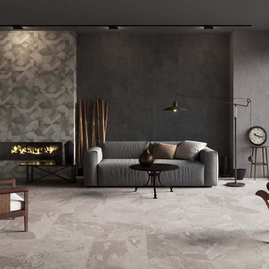 Керамогранит Estima Terra TE02 серый ректифицированный неполированный 800х800х11 мм (2 шт.=1,28 кв.м)