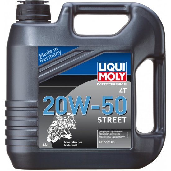 Минеральное моторное масло 4T для четырехтактных мотоциклов LIQUI MOLY Racing 4T 20W-50 SG/SJ/SL