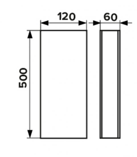 Воздуховод плоский пластиковый 60х120 мм 0,5 м