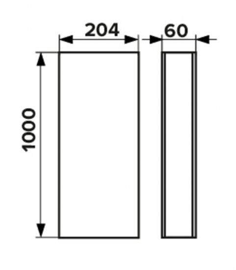 Воздуховод плоский пластиковый 60х204 мм 1 м
