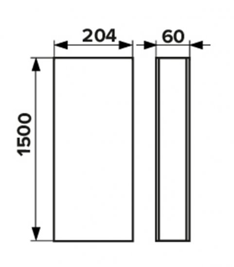 Воздуховод плоский пластиковый 60х204 мм 1,5 м