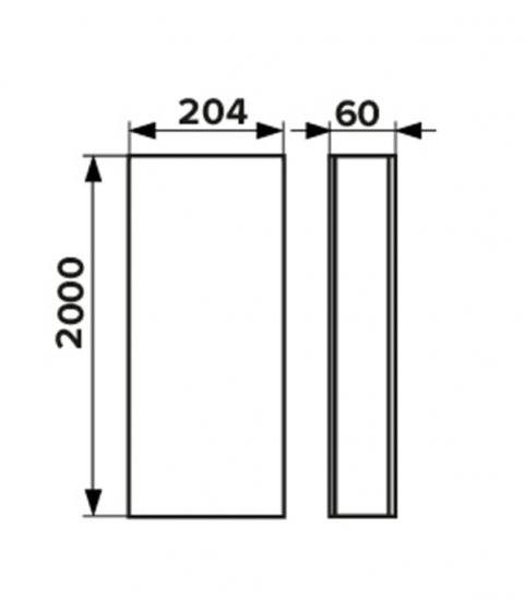 Воздуховод плоский пластиковый 60х204 мм 2 м