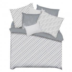 Комплект постельного белья Евро бязь Melissa Main серый с простыней 200х215 см