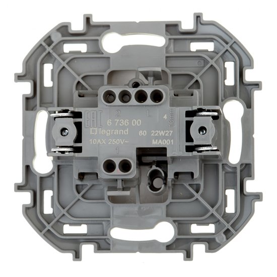 Выключатель Legrand Inspiria одноклавишный встраиваемый белый (673600)