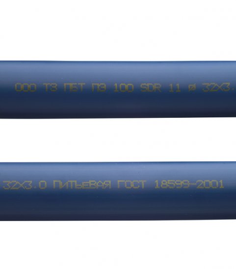 Труба ПНД ПЭ-100 для систем водоснабжения d32 SDR11 синяя премиум (50 м)