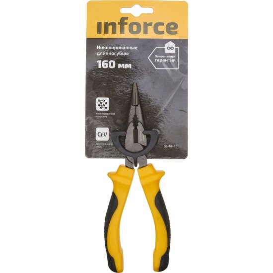Никелированные длинногубцы Inforce 06-18-46