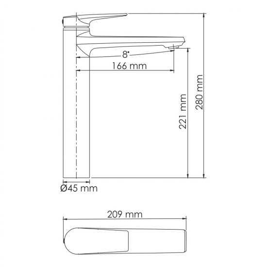 Смеситель для раковины высокий WasserKraft Aisch золото однорычажный (5503H)