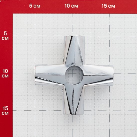 Соединитель крестообразный для шести/пяти труб к системе Joker d25 мм усиленный хром