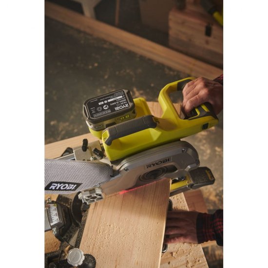 Аккумуляторная торцовочно-усовочная пила Ryobi ONE+ R18MS216-0