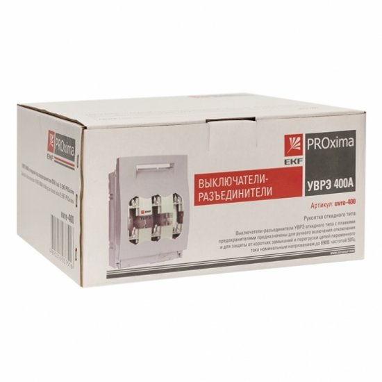 Выключатель-разъединитель откидного типа EKF PROxima УВРЭ (uvre-400) 3P 400А 30 кА 690 В на монтажную панель под предохранители ППН