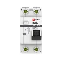 Автомат дифференциальный EKF Basic АД-12 32А 30 мА 1P+N тип A 4,5 кА (DA12-32-30-bas)