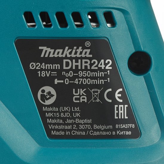 Перфоратор аккумуляторный Makita DHR242RFE 18 В 2 Дж 2х3Ач Li-Ion SDS-plus 2 АКБ и ЗУ