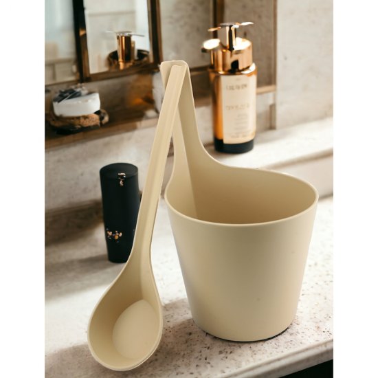 Набор для бани ведро 6 л ковш 350 мл Архимед пластиковый (Р1234БЕЖ)