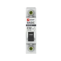 Автоматический выключатель модульный EKF Basic ВА 47-29 1P 32А тип C 4,5 кА 230 В (mcb4729-1-32C)