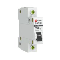 Автоматический выключатель модульный EKF Basic ВА 47-29 1P 50А тип C 4,5 кА 230 В (mcb4729-1-50C)
