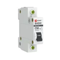 Автоматический выключатель модульный EKF Basic ВА 47-29 1P 50А тип C 4,5 кА 230 В (mcb4729-1-50C)