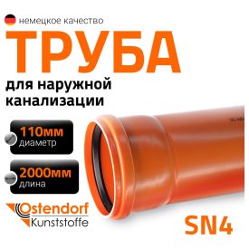 Труба пвх наружной канализации Ostendorf 220020