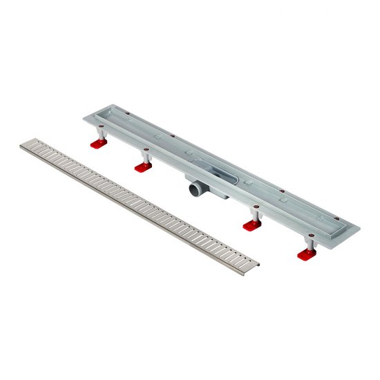 Лоток душевой АНИ пласт Бимс с сухим затвором 62х850 мм d40 мм решетка из нержавеющей стали (TLQ1485G)