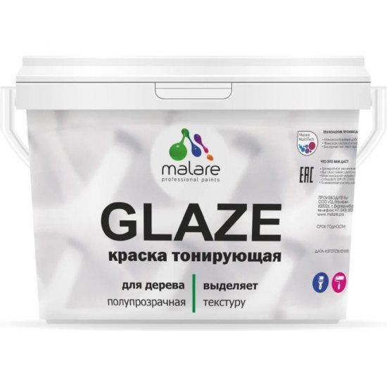 Лессирующая тонирующая краска по дереву MALARE Glaze
