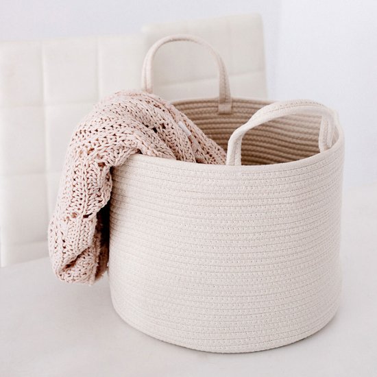Корзина для хранения Хлопок 350х350х290 мм светло-бежевая