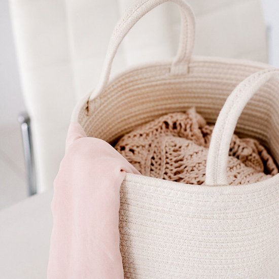 Корзина для хранения Хлопок 350х350х290 мм светло-бежевая