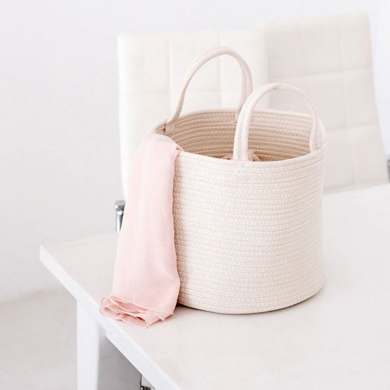 Корзина для хранения Хлопок 300х300х250 мм светло-бежевая