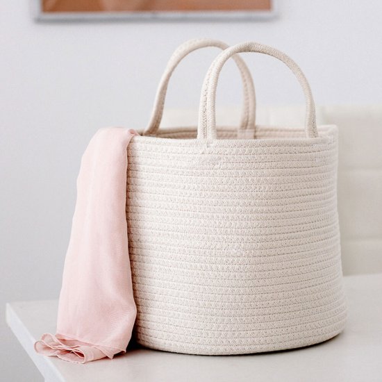 Корзина для хранения Хлопок 300х300х250 мм светло-бежевая